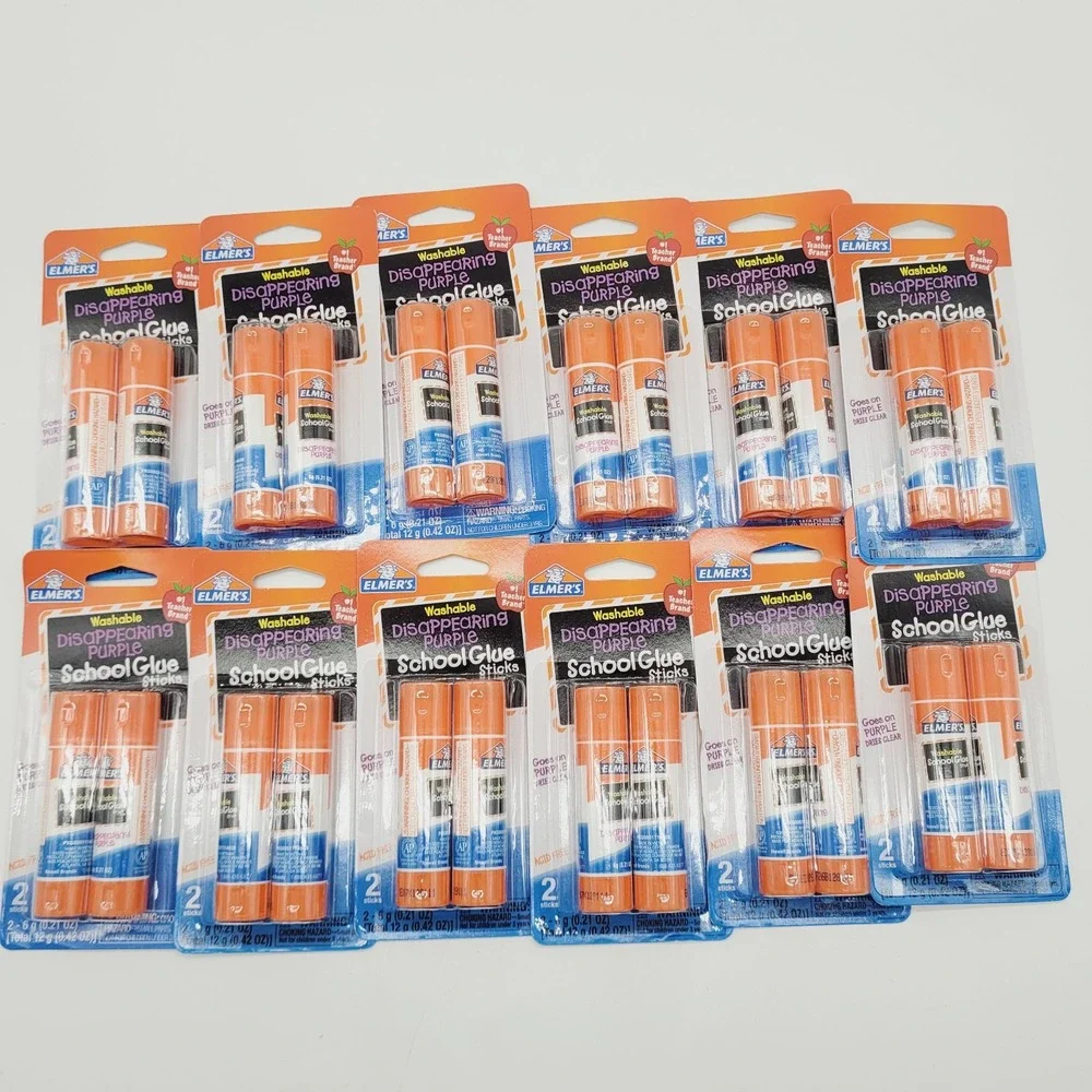 Elmers Washable‎ Disappearing School Glue Sticks Purple Glue Stick 24-Pack